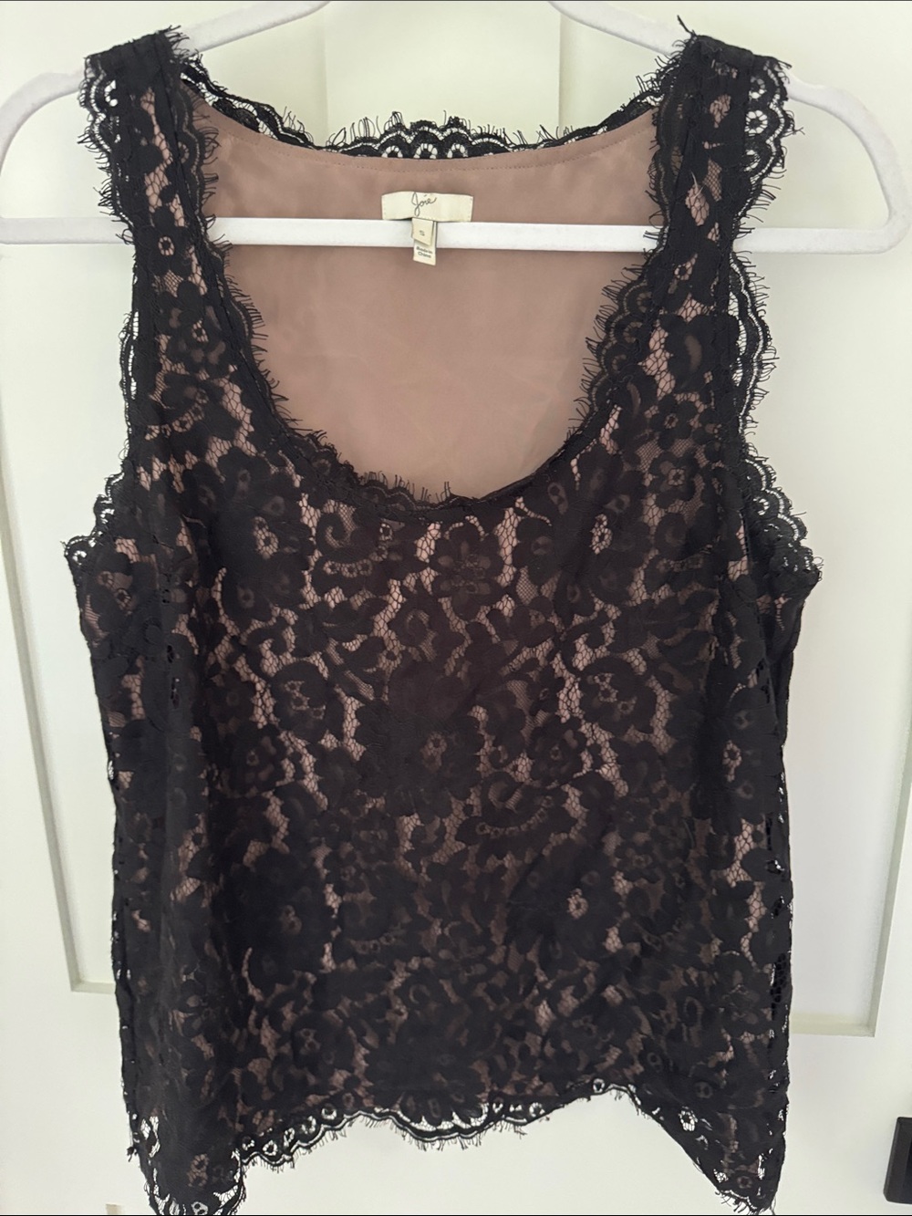 Joie Black Lace Camisole with Nude Lining